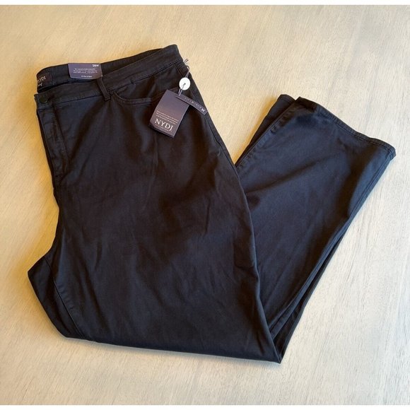 NYDJ Marilyn Straight Black‎ Pants Size 28W NWT - Picture 1 of 16